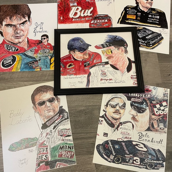 NASCAR Print Set of 6 for your Man Cave, Den or Bar  ! - Picture 8 of 8